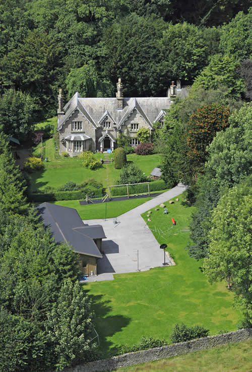 aerial photo of school house